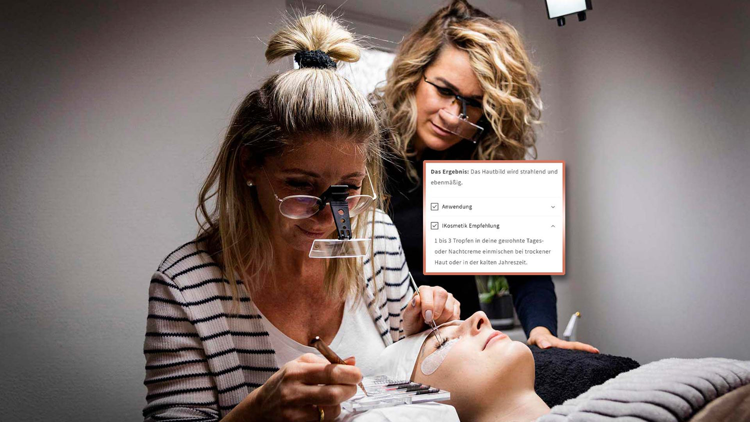 IKosmetik Empfehlung Schulungsbild mit Screenshot