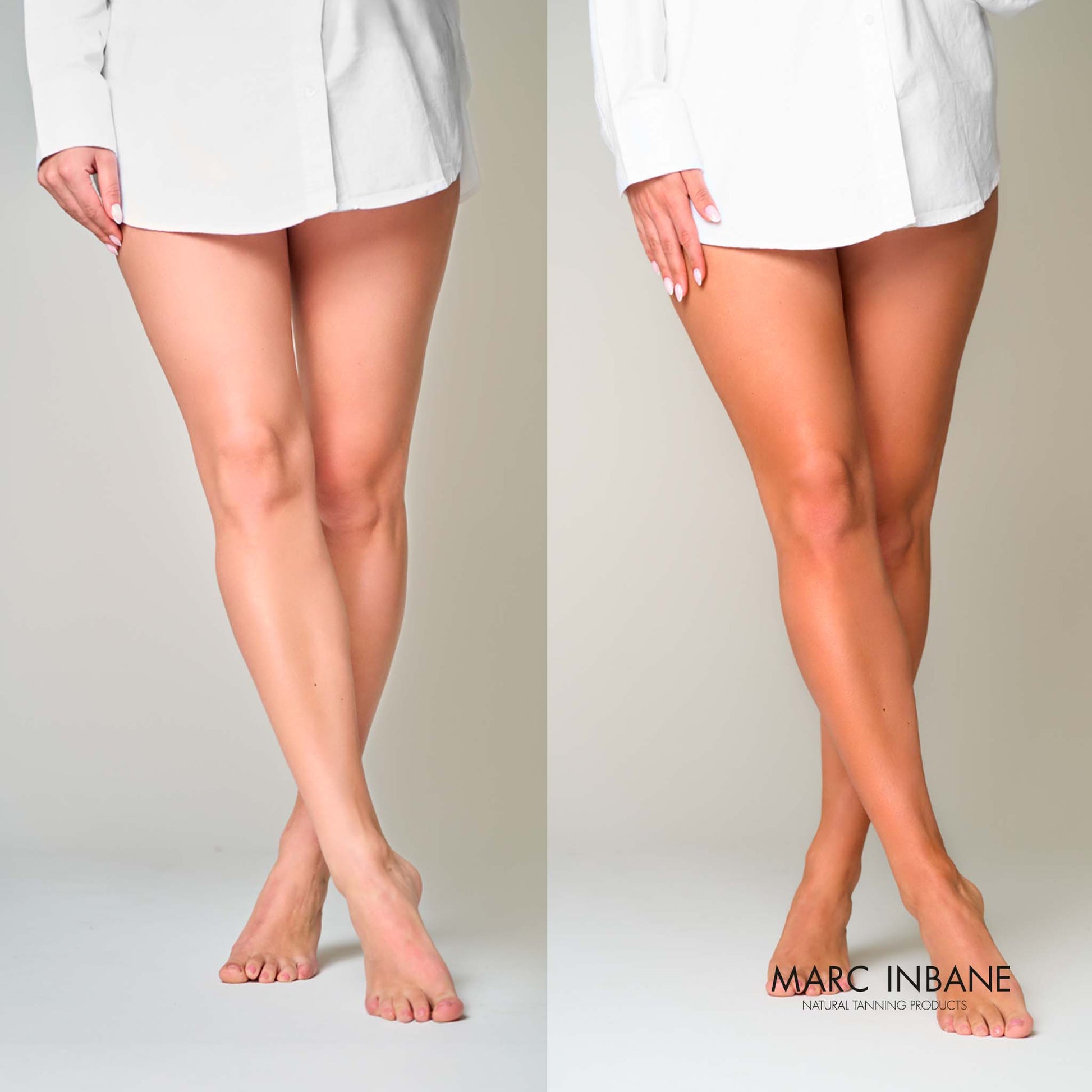 MARC INBANE Natural Tanning Spray Selbstbräunerspray vorher-nachher