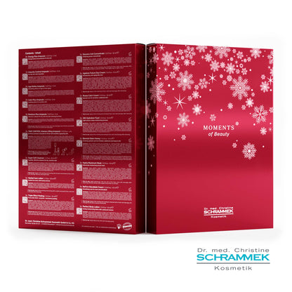 Kosmetik Adventskalender 2026 Moments of Beauty Dr. med. Christine Schrammek - Kalender aufgeklappt außen