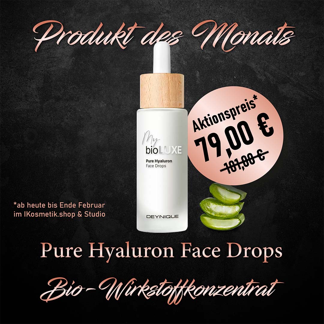 Pure Hyaluron Face Drops von Deynique ist unser Produkt des Monats